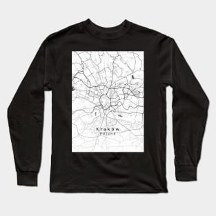 Krakow Poland City Map Long Sleeve T-Shirt